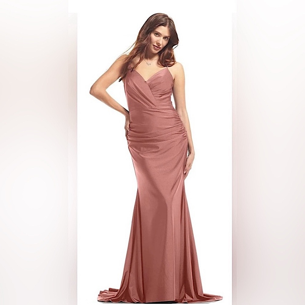 BRAND NEW Ash Rose Satin BILL LEVKOFF BRIDESMAIDS DRESS SIZE 10